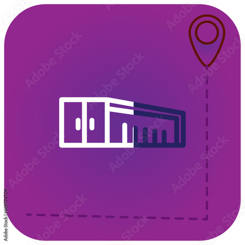vector icon of box for delivering goods with purple background