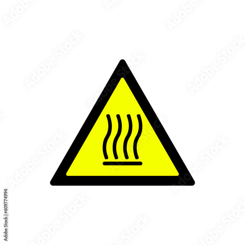 triangle yellow hot surface warning symbol