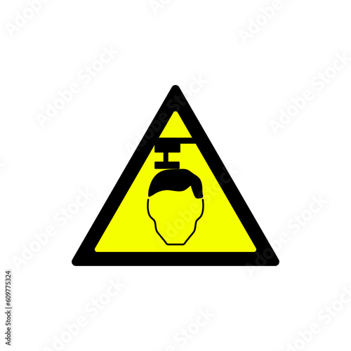 triangle yellow head hit warning symbol