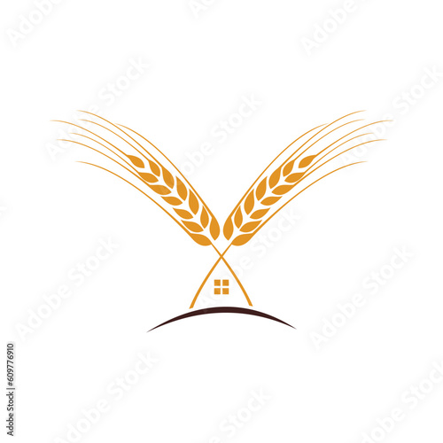 wheat house abstract design logo