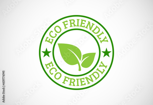 Eco friendly icon. Eco friendly and organic labels sign. Healthy natural product label design vector illustration