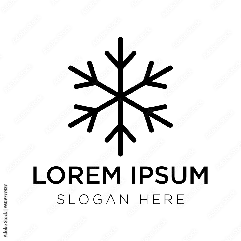 snow flower logo vector illustration isolated on white background Stock