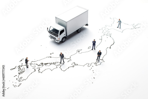 日本地図とトラック photo