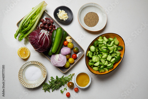 Greek Salad ingredients  copyright Diana Koenigsberg 2023 photo