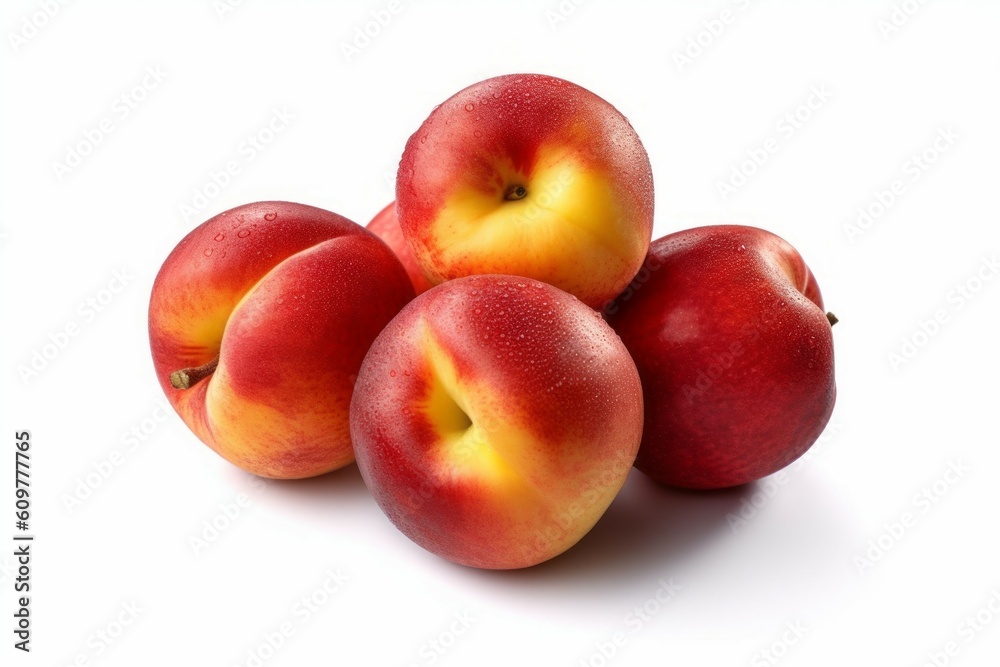 Appetizing tasty nectarines. The concept of proper nutrition and vitamins in the crop. AI generated, human enhanced. Appetizing tasty nectarines. The concept of proper nutrition and vitamins in the crop. AI generated, human enhanced.