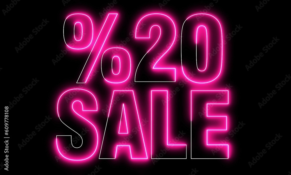%20 Sale Text electric lighting text with pink neon on black background. 20%off. %20 Sale Text electric lighting text with pink neon on black background. 20%off.