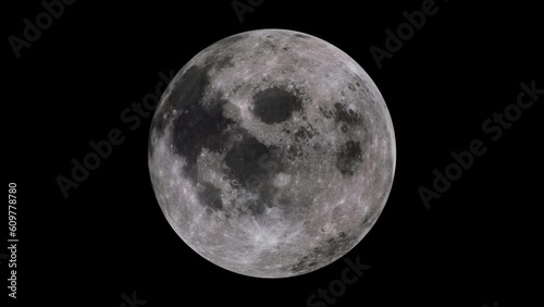 Moon 1001: One minute Moon rotate (Loop with Matte).
