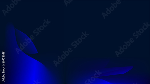 Elegant metallic glow blue ribbon in dark blue background