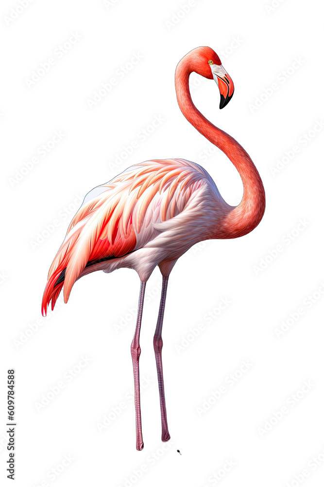 A Flamingo isolated on transparent background -Generative AI 