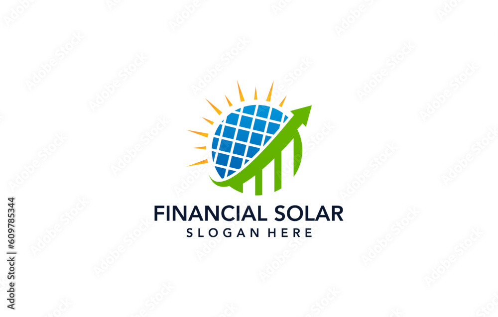 Obraz premium solar financial energy logo design
