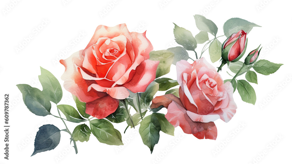 rose bouquet in watercolor style, isolated on a transparent background for design layouts rose bouquet in watercolor style, isolated on a transparent background for design layouts