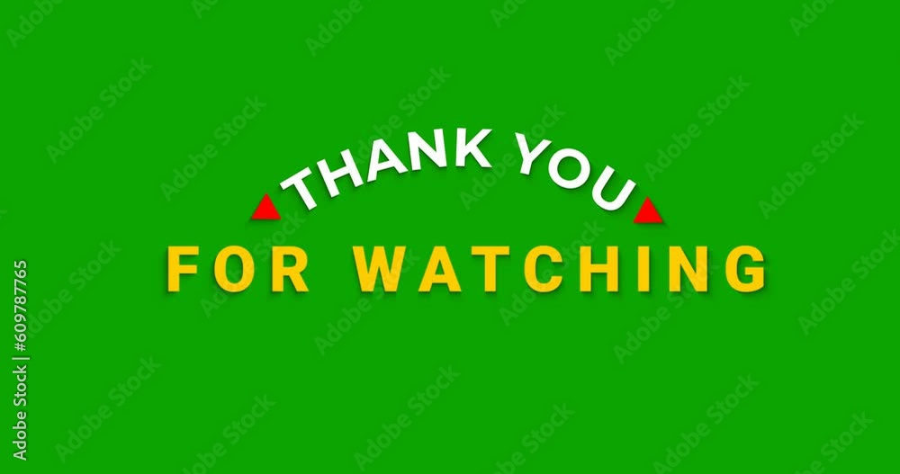 Animation of Thank You for Watching. Modern animated text with light motion element effect. Animation motion graphics are isolated on the green screen transparent alpha channel. Animation of Thank You for Watching. Modern animated text with light motion element effect. Animation motion graphics are isolated on the green screen transparent alpha channel.