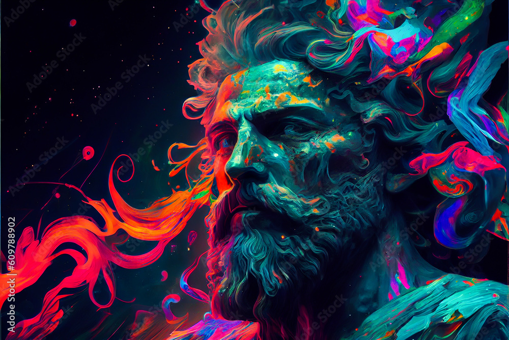 Vibrant color human illustration. Generative ai. Vibrant color human illustration. Generative ai.