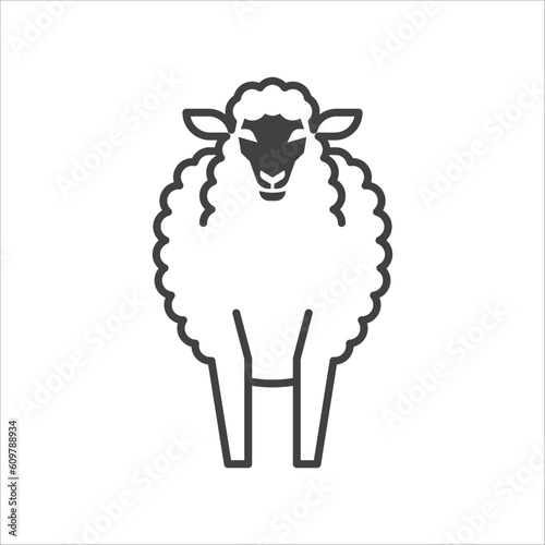 Sheep Logo Design Vector. Lamb linear icon. Unique sheep outline logo symbol. Vector illustration