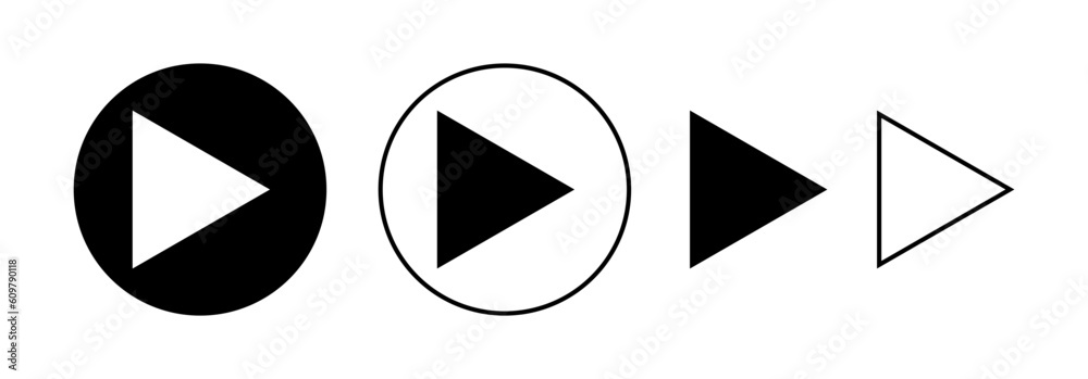 Play Icon vector for web and mobile app. Play button sign and symbol Play Icon vector for web and mobile app. Play button sign and symbol