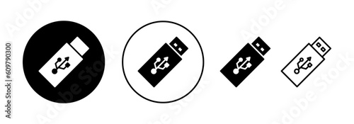 Usb icon vector for web and mobile app. Flash disk sign and symbol. flash drive sign.