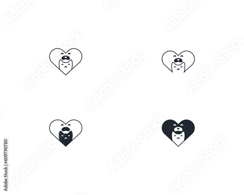 Dog and cat logo design template vector, line of pet logo design suitable for pet shop, store, cafe, business, hotel, veterinary clinic, Domestic animal vector illustration logotype, sign and symbol.