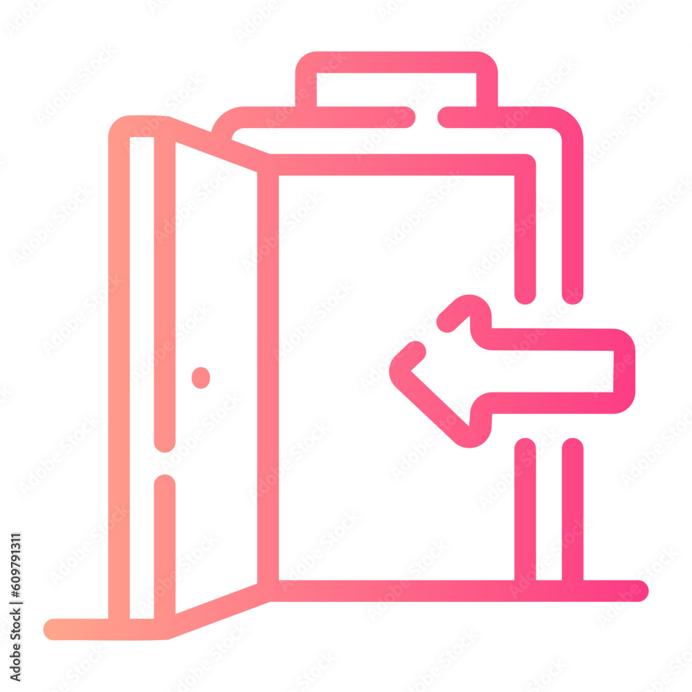 emergency exit Line Gradient Icon emergency exit Line Gradient Icon