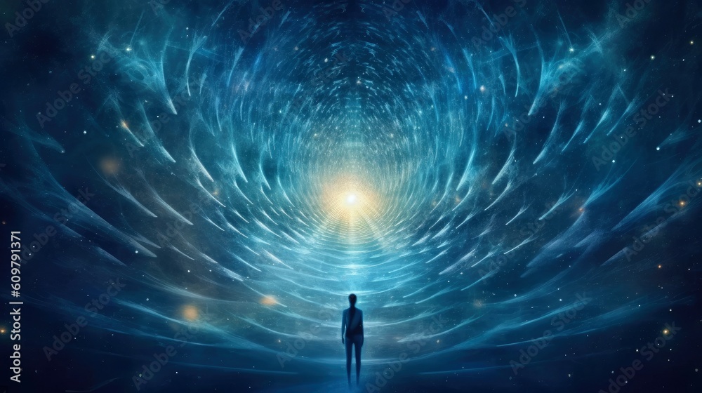 Psychic waves experimentation, psychedelia, and bold mental, emotional, and spiritual journey, journey into wellness with psychic waves, Generative AI illustration