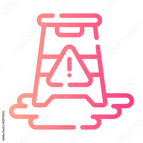 wet floor Line Gradient Icon