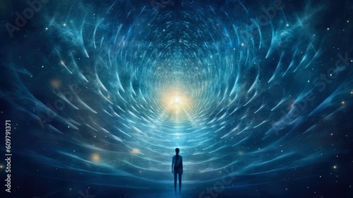 Obraz na płótnie Psychic waves experimentation, psychedelia, and bold mental, emotional, and spiritual journey, journey into wellness with psychic waves, Generative AI illustration w salonie