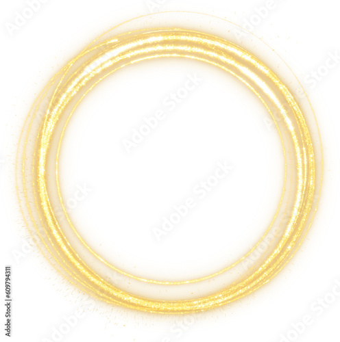 Sparkling Gold Glitter Circle Frame: