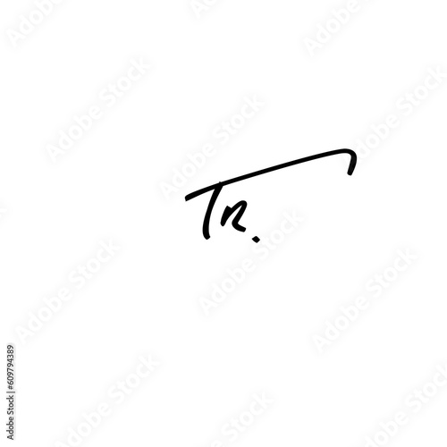 TR Initial Handwriting Signature Monogram Logo Vector