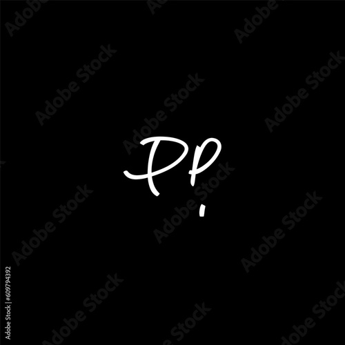 pp Initial Handwriting Signature Monogram Logo Vector