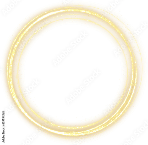 Shimmering Gold Glitter Circle Frame