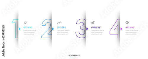 Vector Infographic label design template with icons and 4 options or steps. Can be used for process diagram, presentations, workflow layout, banner, flow chart, info graph.