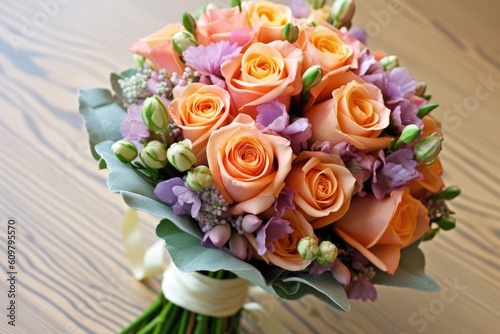 stock photo of wedding flower bouquet gift Generative AI