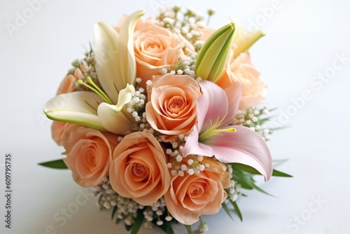 stock photo of wedding flower bouquet gift Generative AI