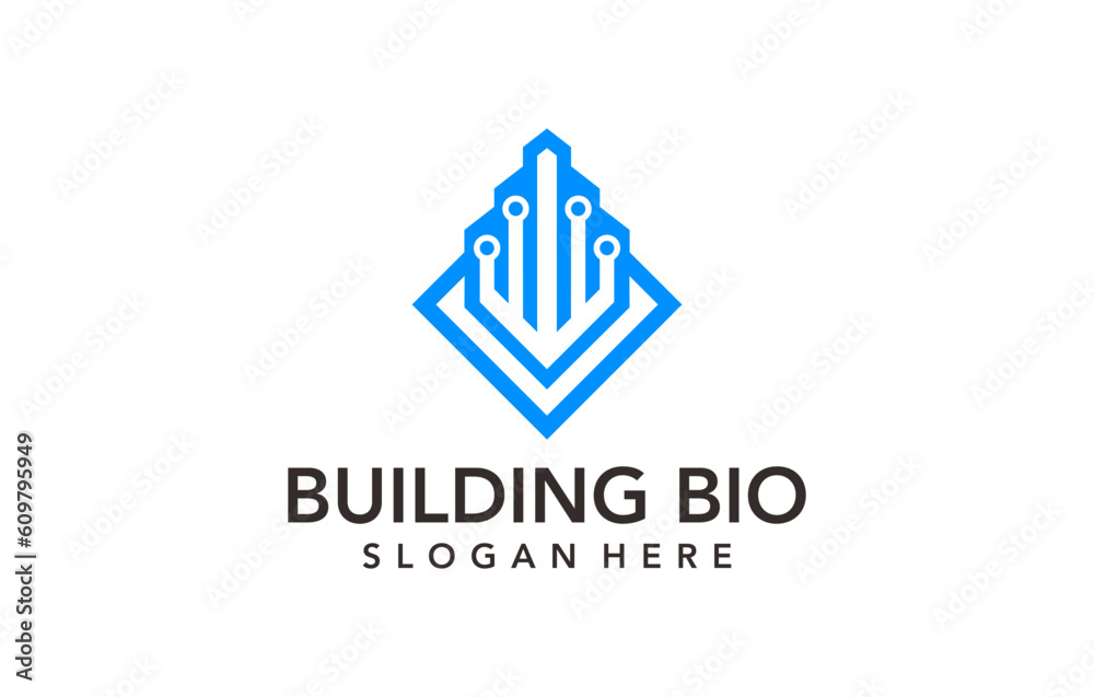 bio building negative space logo design bio building negative space logo design