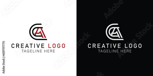 Letters abstract logo Initials CA, AC. monogram logo concept. simple design editable. vector illustration