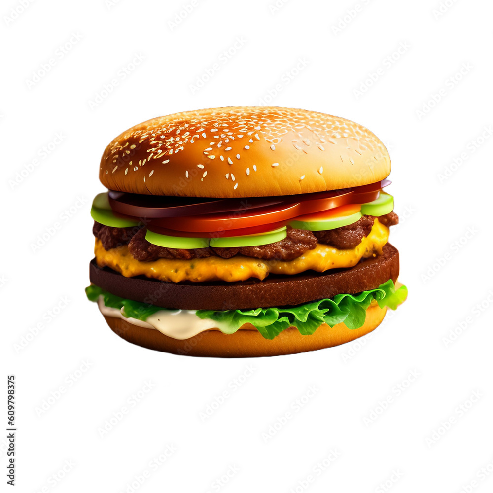burger isolated on white background   