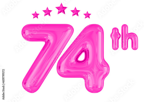 74th Anniversary Pink Balloons