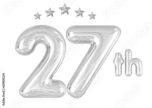 27th Anniversary Silver Balloons