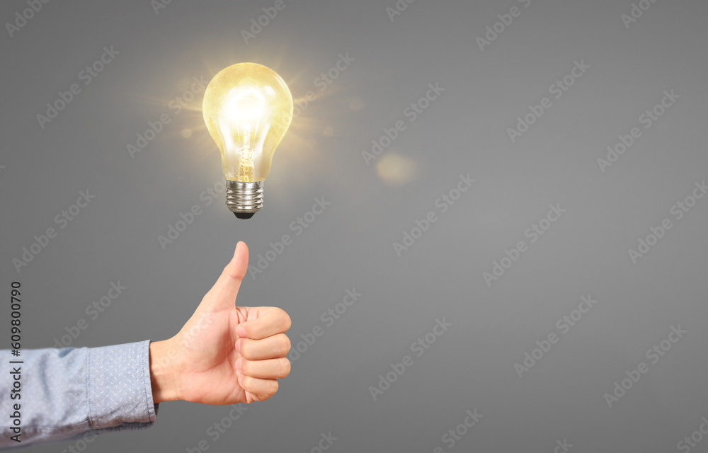 Humans hold light bulbs in hand innovative technology Humans hold light bulbs in hand innovative technology