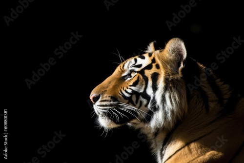fierce tiger staring in the darkness Generative AI