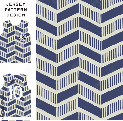 Abstract striped arrow concept vector jersey pattern template for printing or sublimation sports uniforms football volleyball basketball e-sports cycling and fishing Free Vector.