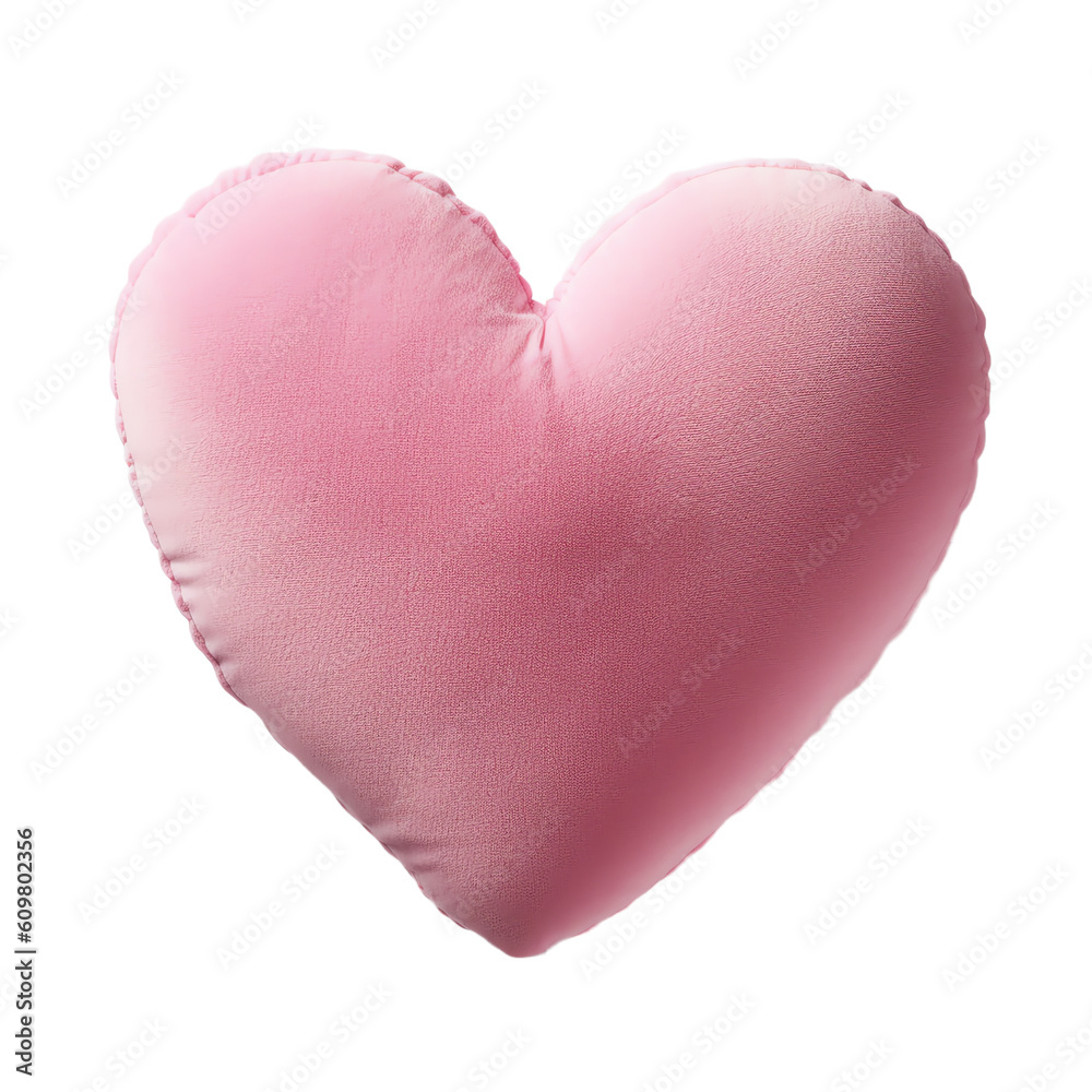Pink plush heart-shaped pillow
