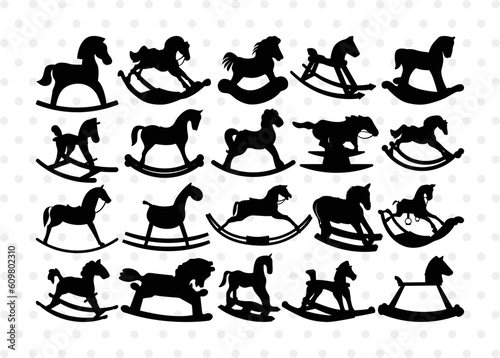 Rocking Horse Silhouette, Rocking Horse Svg, Toy Horse Svg, Rocking Pony Svg, Rocking Horse Bundle, SB00125