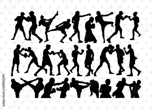 Boxing Silhouette, Fighting Svg, Boxing Svg, Sports svg, kickboxing Svg, Boxing Bundle, SB00107