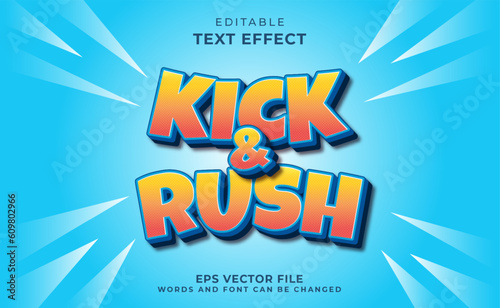 3d kick & rush text effect
