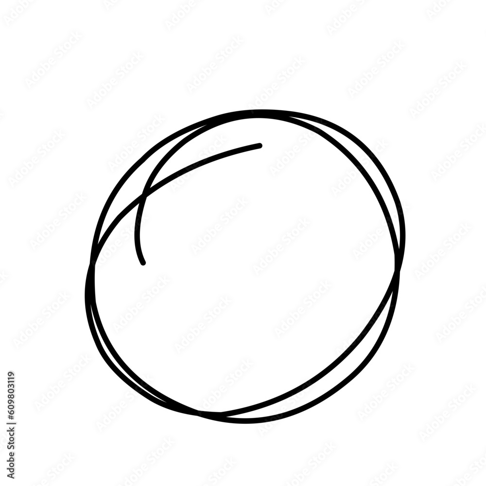 Hand drawn circle line sketch. Vector circular doodle round circle for note message sign design element Hand drawn circle line sketch. Vector circular doodle round circle for note message sign design element