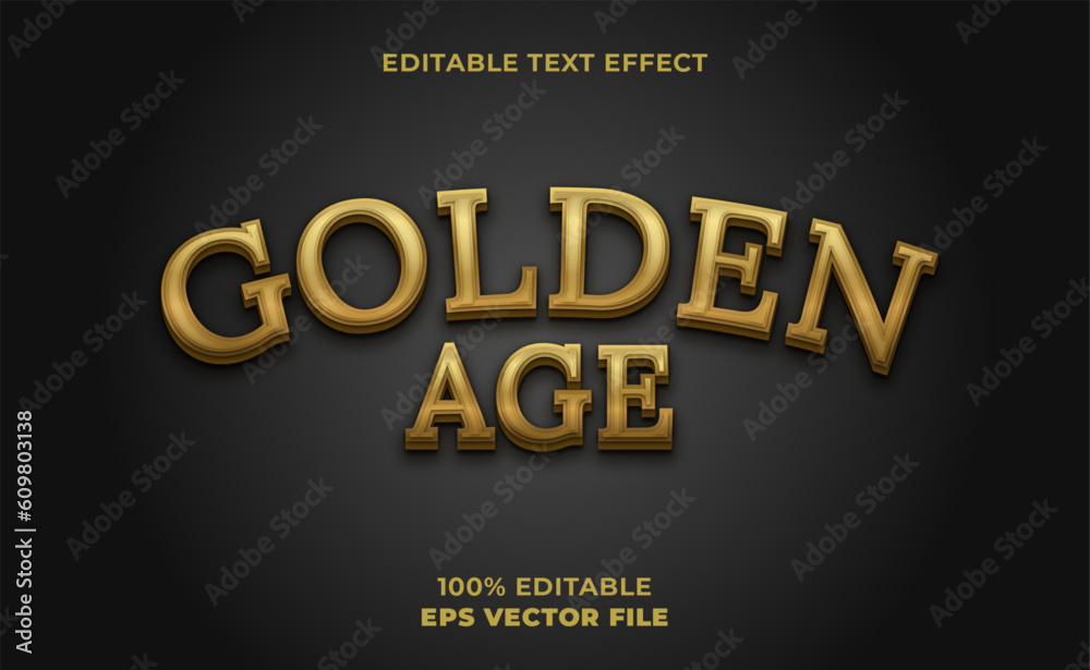 3d golden age text effect
