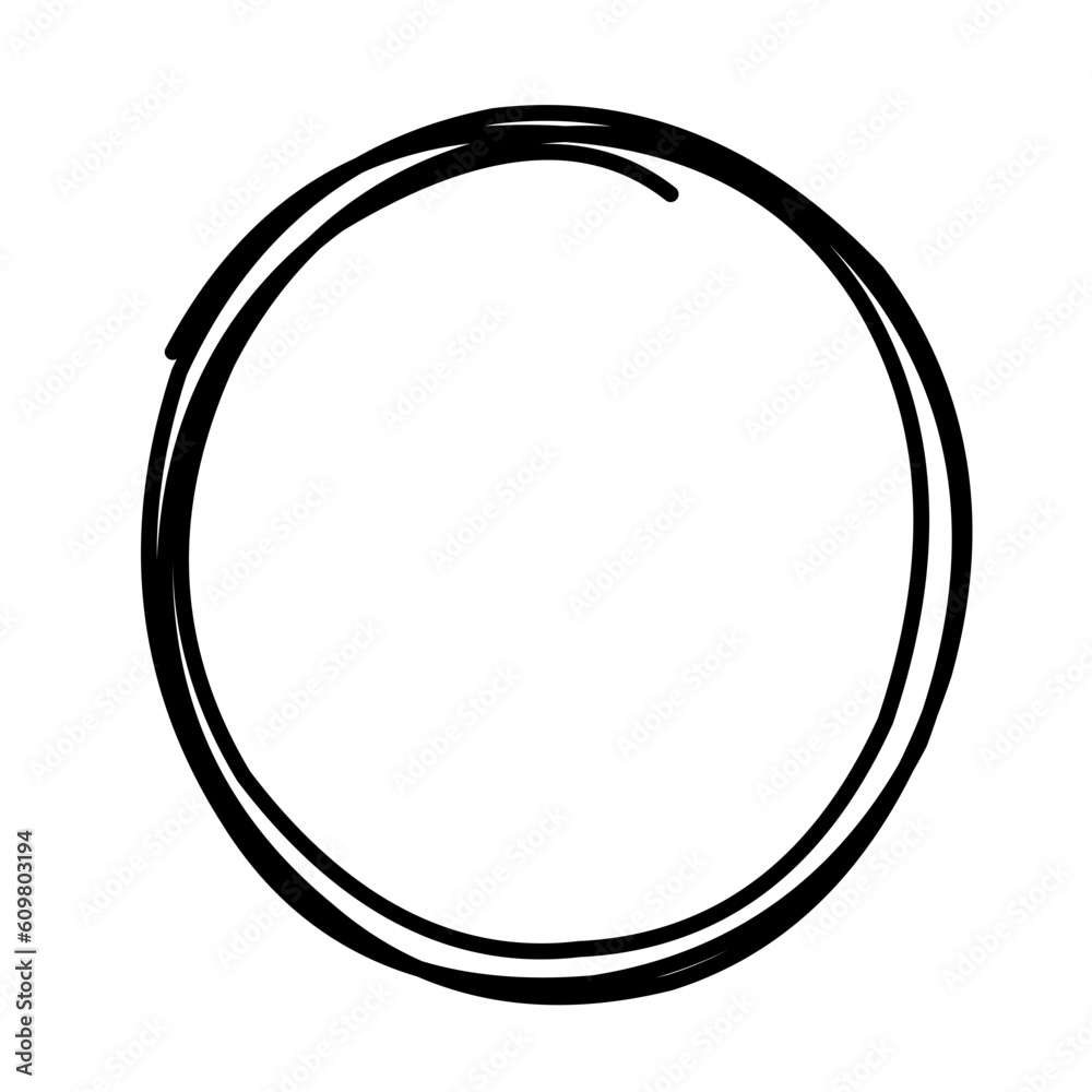 Hand drawn circle line sketch. Vector circular doodle round circle for note message sign design element Hand drawn circle line sketch. Vector circular doodle round circle for note message sign design element