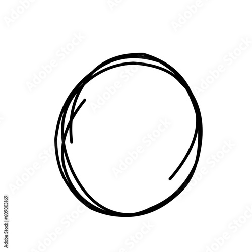 Hand drawn circle line sketch. Vector circular doodle round circle for note message sign design element