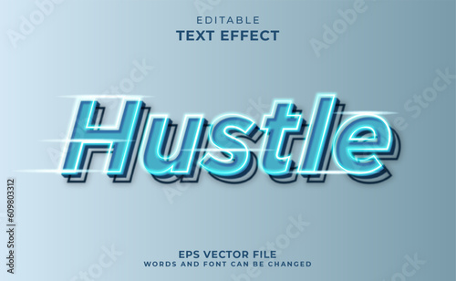 3d hustle text effect 