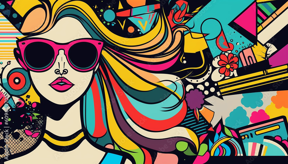 colorful fashion doodle background 